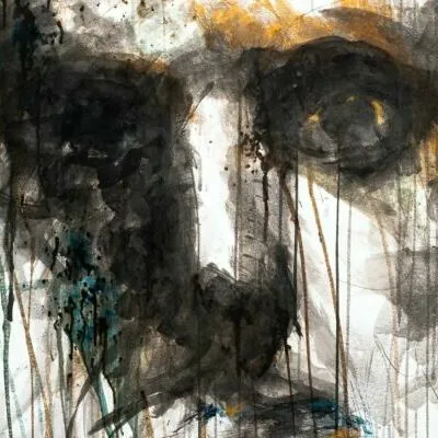 Retrato de un rostro en acuarela.